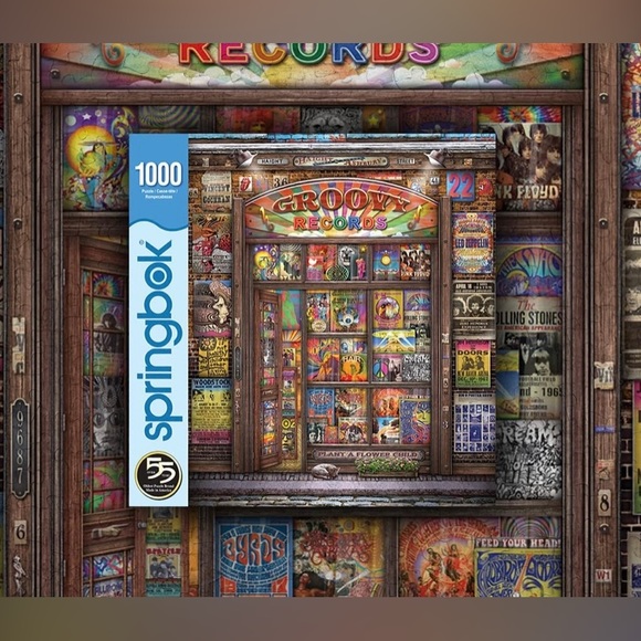 •Springbok 1000pc. ‘Groovy Records’ Puzzle EUC - Picture 3 of 7